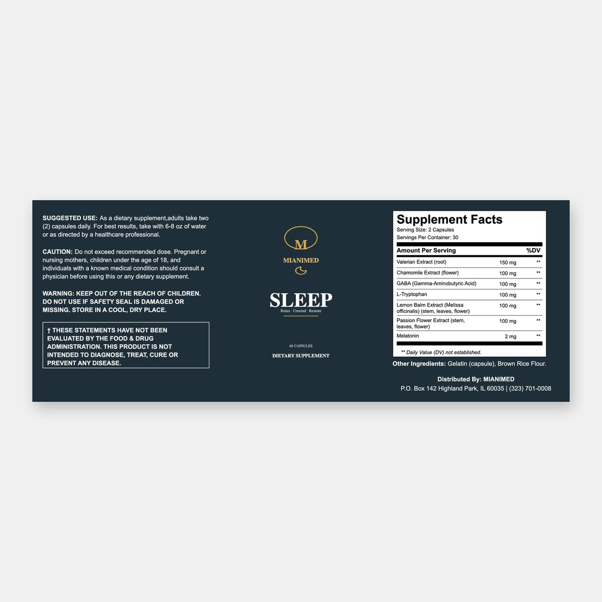 MIANIMED SLEEP – Nighttime Relaxation and Sleep Support, 60 Capsules
