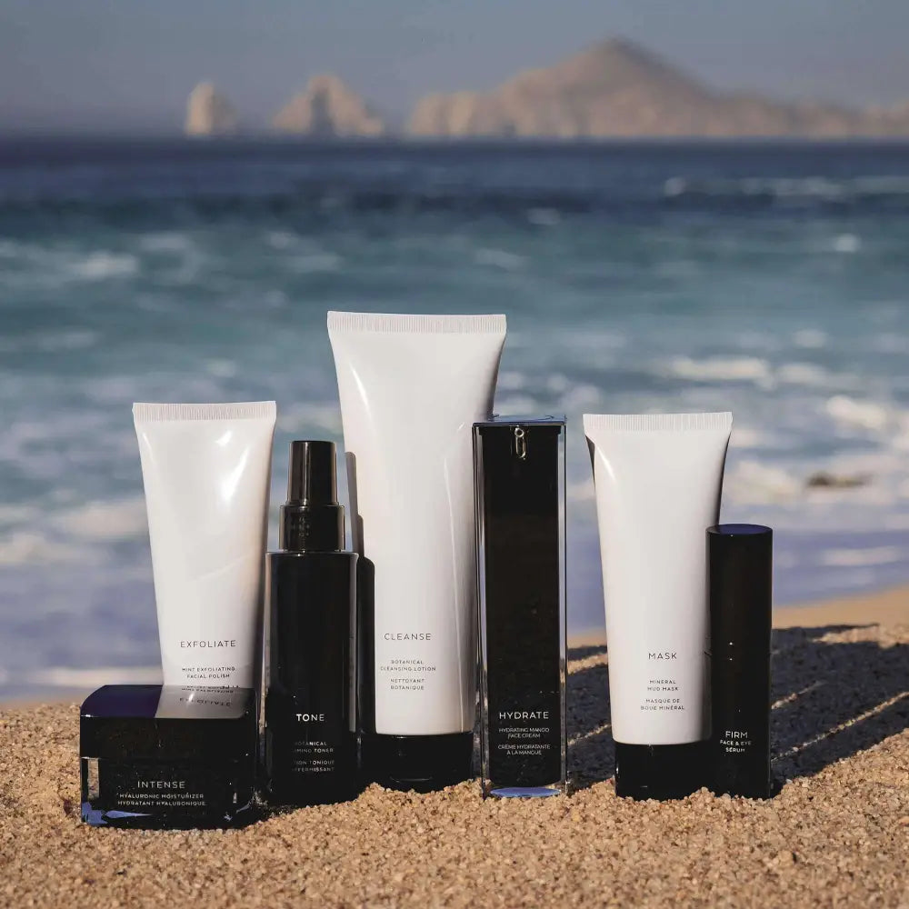 MIANIMED Premium Skincare Firm Face and Eye Serum in a sleek black pump bottle.
