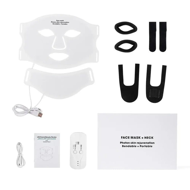 MIANIMED Face Neck Silicone LED Mask Photon Therapy | Facial Beauty Mask Skin Brighten Skin Care - with box / CHINA