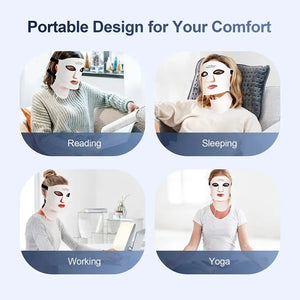 MIANIMED Face Neck Silicone LED Mask Photon Therapy | Facial Beauty Mask Skin Brighten Skin Care