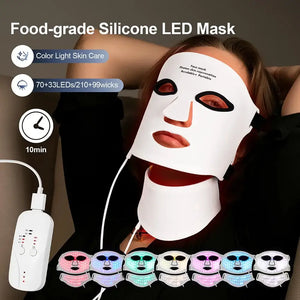 MIANIMED Face Neck Silicone LED Mask Photon Therapy | Facial Beauty Mask Skin Brighten Skin Care